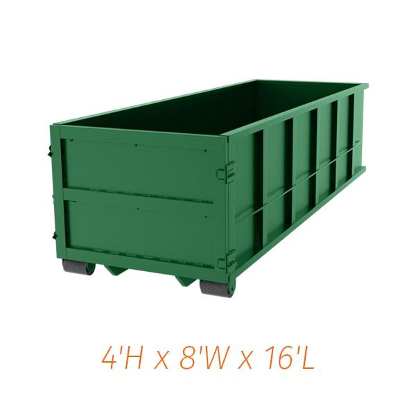 we offer same-day delivery for our 15 yard dumpsters in many locations